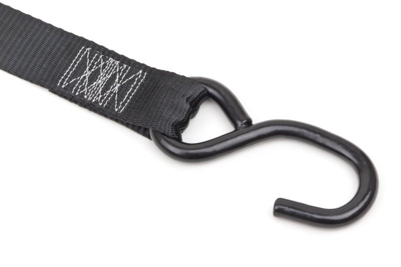 PowerTye 1.5in x 7ft Ergonomic Locking Ratchet Straps with Heavy-Duty S-Hooks - Made in USA - 1,000 lb. Working Load Limit / 3,000 lb. Breaking Strength - Black (Pair) - Image 3
